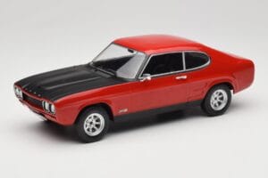 Ford Capri Mk1 RS 2600 Sarkans ar Melnu Motora Pārsegu MCG 1:18 MCG18538 Metāls