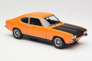 Ford Capri Mk1 RS 2600 Signal Orange Melns Minichamps 1:18 150089077 Metāls — attēls 6 no 8