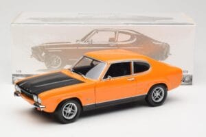 Ford Capri Mk1 RS 2600 Signal Orange Melns Minichamps 1:18 150089077 Metāls — attēls 8 no 8