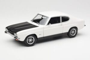 Ford Capri Mk1 RS 2600 Balts Melns Minichamps 1:18 150089078 Metāls