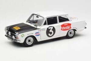 Ford Cortina Mk1 #3 P. Hughes / B. Young African Safari Rally 1964 AUTOart 1:18 86428 Metāls