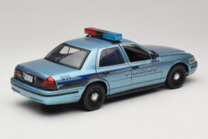 Ford Crown Victoria Police Cruiser Twilight Blue Greenlight 1:18 01643 Metāls — attēls 3 no 8