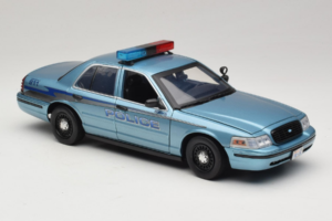 Ford Crown Victoria Police Cruiser Twilight Blue Greenlight 1:18 01643 Metāls — attēls 6 no 8
