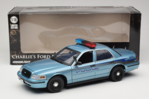 Ford Crown Victoria Police Cruiser Twilight Blue Greenlight 1:18 01643 Metāls — attēls 8 no 8
