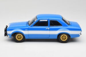 Ford Escort Mk1 RS 1600 Zils Balts Svītras Minichamps 1:18 100688102 Metāls — attēls 4 no 8
