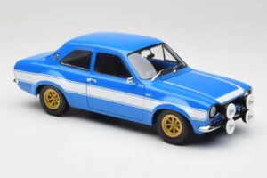 Ford Escort Mk1 RS 1600 Zils Balts Svītras Minichamps 1:18 100688102 Metāls — attēls 6 no 8