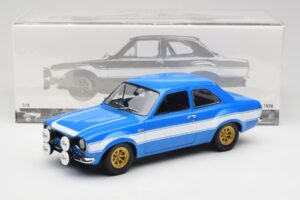 Ford Escort Mk1 RS 1600 Zils Balts Svītras Minichamps 1:18 100688102 Metāls — attēls 8 no 8