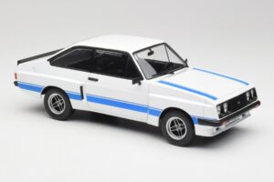 Ford Escort Mk2 RS 2000 X-Pack Diamond Balts & Zils Stripe MCG 1:18 MCG18350 Metāls — attēls 4 no 6