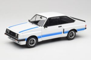 Ford Escort Mk2 RS 2000 X-Pack Diamond Balts & Zils Stripe MCG 1:18 MCG18350 Metāls