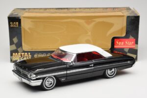 Ford Galaxie 500 Melns Sun Star 1:18 1442 Metāls — attēls 8 no 8