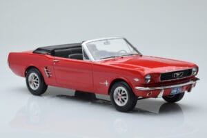 Ford Mustang Kabriolets Sarkans Norev 1:18 182810 Metāls — attēls 4 no 6
