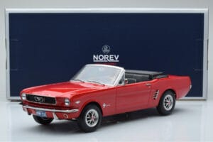 Ford Mustang Kabriolets Sarkans Norev 1:18 182810 Metāls — attēls 6 no 6