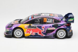 Ford Puma Rally1 #19 S. Loeb / I. Galmiche Rally Monte Carlo Winner 2022 IXO 1:18 18RMC110 Metāls — attēls 3 no 6