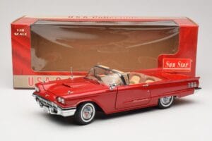 Ford Thunderbird Kabriolets Sarkans Sun Star 1:18 4311 Metāls — attēls 8 no 8