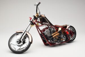 Harley-Davidson West Coast Choppers Diablo Soft Tail Zelta Sarkans Minichamps 1:5 Harley-Davidson West Coast Choppers Diablo Soft Tail Zelta Sarkans Minichamps 1:5 JJ04-05-03 Metāls