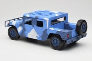 Hummer H1 Humvee Zils & Balts Motormax 1:18 73157 Metāls — attēls 7 no 8