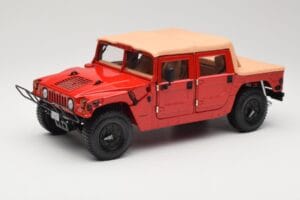 Hummer H1 Soft Top Sarkans Exoto 1:18 01805 Metāls