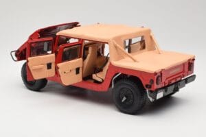 Hummer H1 Soft Top Sarkans Exoto 1:18 01805 Metāls — attēls 5 no 8