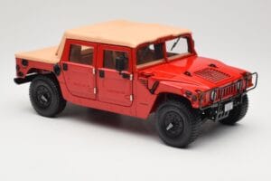 Hummer H1 Soft Top Sarkans Exoto 1:18 01805 Metāls — attēls 6 no 8