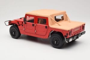 Hummer H1 Soft Top Sarkans Exoto 1:18 01805 Metāls — attēls 7 no 8