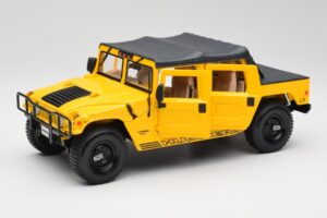 Hummer H1 Soft Top Dzeltens Maisto 1:18 56041 Metāls — attēls 2 no 8