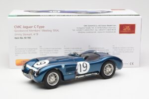 Jaguar C-Type #19 J. Stewart Ecurie Ecosse Goodwood Members Meeting 1954 CMC 1:18 M-192 Metāls — attēls 6 no 6