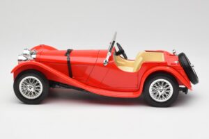 Jaguar SS 100 Sarkans Bburago 1:18 3006-M1 Metāls — attēls 4 no 8