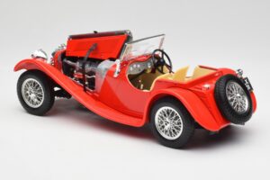 Jaguar SS 100 Sarkans Bburago 1:18 3006-M1 Metāls — attēls 5 no 8