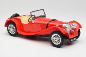 Jaguar SS 100 Sarkans Bburago 1:18 3006-M1 Metāls — attēls 6 no 8