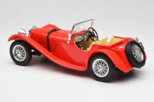 Jaguar SS 100 Sarkans Bburago 1:18 3006-M1 Metāls — attēls 7 no 8