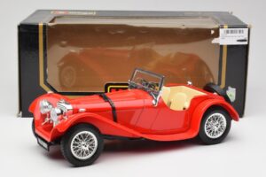 Jaguar SS 100 Sarkans Bburago 1:18 3006-M1 Metāls — attēls 8 no 8