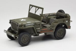 Jeep Willys Militārais Zaļš Gate 1:18 1061 Metāls