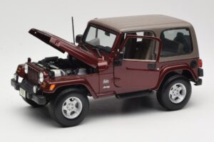 Jeep Wrangler TJ Sahara Sarkans Maisto 1:18 31662 Metāls — attēls 2 no 8