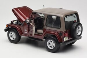 Jeep Wrangler TJ Sahara Sarkans Maisto 1:18 31662 Metāls — attēls 5 no 8