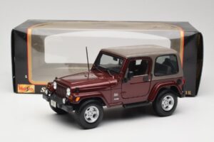 Jeep Wrangler TJ Sahara Sarkans Maisto 1:18 31662 Metāls — attēls 8 no 8