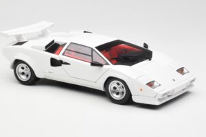 Lamborghini Countach LP500S Balts Kyosho 1:18 08320E Metāls — attēls 6 no 8