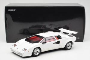 Lamborghini Countach LP500S Balts Kyosho 1:18 08320E Metāls — attēls 8 no 8