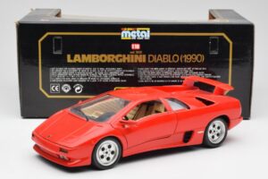 Lamborghini Diablo Sarkans Bburago 1:18 3028-M1 Metāls — attēls 8 no 8