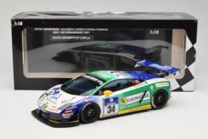 Lamborghini Gallardo LP600+ GT3 Reiter Engineering #34 H-J. Stuck / D. Rostek ADAC 24 Hours Nurburgring 2011 Minichamps 1:18  — attēls 6 no 6