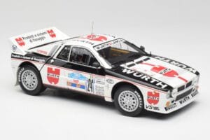 Lancia 037 #1 G. Cunico / E. Bartolich Targa Florio Winner 1983 Kyosho 1:18 08302H Metāls — attēls 6 no 8