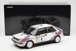 Lancia Delta HF 4WD #4 M. Alen / I. Kivimaki Martini Rally 1000 Lakes 1987 Kyosho 1:18 08960B Metāls — attēls 8 no 8