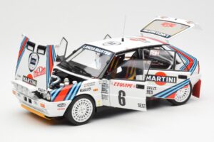 Lancia Delta HF 4WD #6 M. Biasion / T. Siviero Martini Rally Monte Carlo 1987 Kyosho 1:18 08960A Metāls — attēls 2 no 8