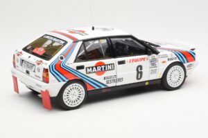 Lancia Delta HF 4WD #6 M. Biasion / T. Siviero Martini Rally Monte Carlo 1987 Kyosho 1:18 08960A Metāls — attēls 3 no 8