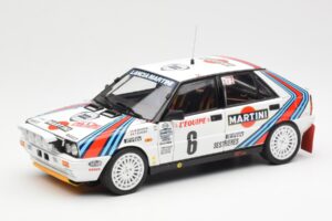 Lancia Delta HF 4WD #6 M. Biasion / T. Siviero Martini Rally Monte Carlo 1987 Kyosho 1:18 08960A Metāls