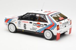 Lancia Delta HF 4WD #6 M. Biasion / T. Siviero Martini Rally Monte Carlo 1987 Kyosho 1:18 08960A Metāls — attēls 7 no 8