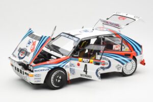 Lancia Delta HF Integrale Evo Martini #4 D. Auriol / B. Occelli Winner Rally Monte Carlo 1992 Kyosho 1:18 08348A Metāls — attēls 2 no 8