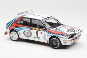 Lancia Delta HF Integrale Evo Martini #4 D. Auriol / B. Occelli Winner Rally Monte Carlo 1992 Kyosho 1:18 08348A Metāls — attēls 6 no 8