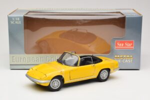 Lotus Elan S3 Kabriolets Dzeltens Sun Star 1:18 4052 Metāls — attēls 6 no 6