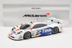 McLaren F1 GTR BMW Motorsport #42 J. Lehto / S. Soper / N. Piquet 24 Hours of Le Mans 1997 Minichamps 1:18 530133742 Metāls — attēls 8 no 8