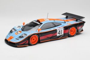 McLaren F1 GTR Gulf #41 P. Gounon / S. Oloffson 24 Hours of Le Mans 1997 Minichamps 1:18 530133741 Metāls